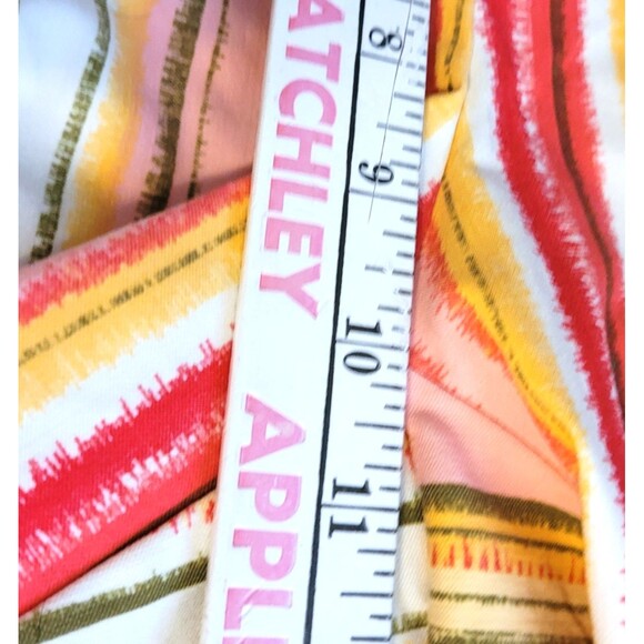 Zac & Rachel Capri Pants Women 12 Petite Red Pink Yellow Striped Stretch Pull On - Picture 5 of 7
